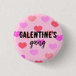 Badge Rond 2,50 Cm Coeurs roses mignons Galentines Jour Personnalisé