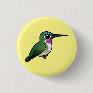 Badge Rond 2,50 Cm colibri Large-coupé la queue