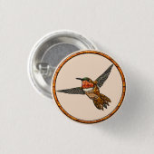 Badge Rond 2,50 Cm Colibri roux (Devant & derrière)