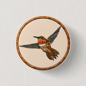Badge Rond 2,50 Cm Colibri roux (Devant)