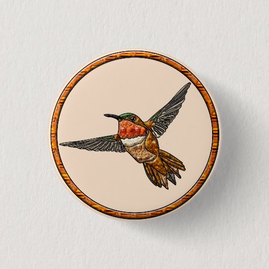 Badge Rond 2,50 Cm Colibri roux (Devant)