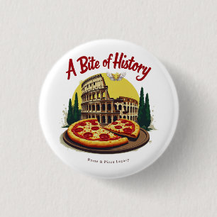Badge Rond 2,50 Cm Colisée vintage Rome & Pizza Art napolitain