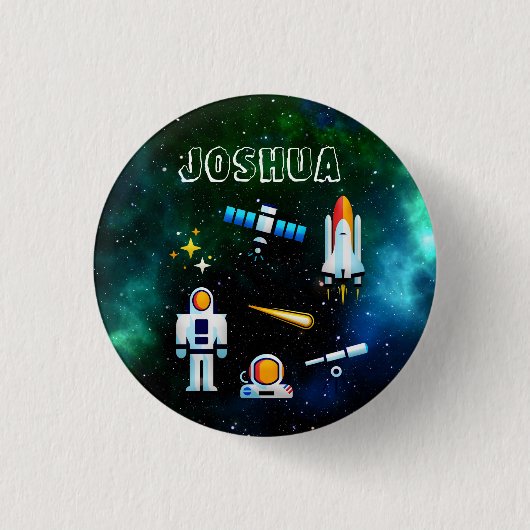 Badge Rond 2,50 Cm Collage de l'astronaute amusant personnalisé (Devant)