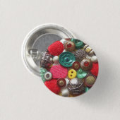 Badge Rond 2,50 Cm Collage rouge et vert de bouton (Devant & derrière)