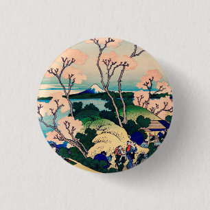 Badge Rond 2,50 Cm Colline Goten-Yama, Shinagawa sur le Tokaido japon