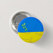 Badge Rond 2,50 Cm colombe de paix ukraine peinte à la main (Devant & derrière)