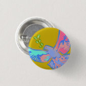 Badge Rond 2,50 Cm colombe pacifique, pas de jaune guerre (Devant & derrière)