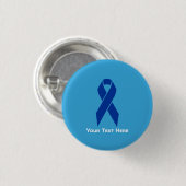 Badge Rond 2,50 Cm Colon Cancer Awareness Bleu Ruban (Devant & derrière)