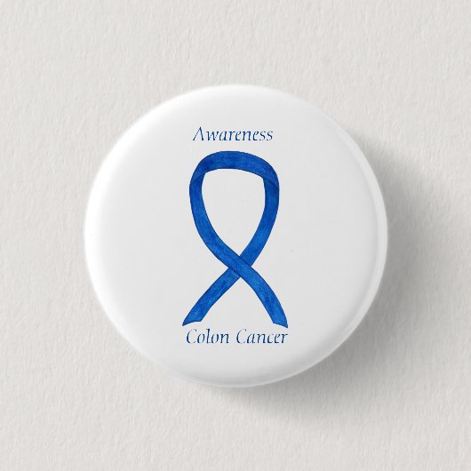 Badge Rond 2,50 Cm Colon Cancer Blue Awareness Ruban Custom Art Pin (Devant)