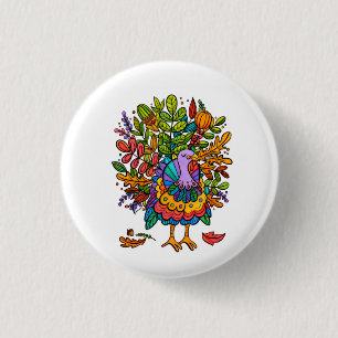 Badge Rond 2,50 Cm Coloré et incroyable dindon stylé drôle
