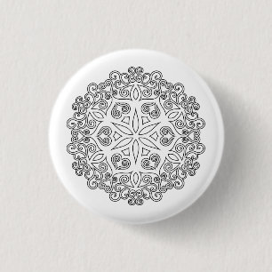 Badge Rond 2,50 Cm Colorez votre propre MANDALA - do-it-yourself Colo
