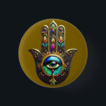 Badge Rond 2,50 Cm Colorful Brown Gold Hamsa Rainbow Color Third Eye<br><div class="desc">You are viewing The Lee Hiller Photography Art and Designs Collection of Home and Office Decor,  Apparel,  Gifts and Collectibles. The Designs include Lee Hiller Photography and Mixed Media Digital Art Collection http://LeeHiller.com</div>