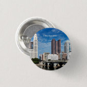 Badge Rond 2,50 Cm Columbus, Ohio skyline (Devant & derrière)