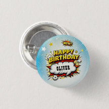 Comic Style Superhero Boy's Name Birthday