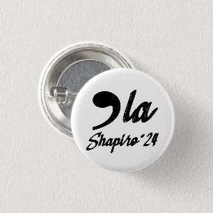 Badge Rond 2,50 Cm Comma-La Kamala Harris Shapiro 2024 Cursive