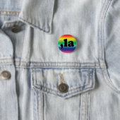 Badge Rond 2,50 Cm Comma La kamala prononciation gradient arc-en-ciel (En situation)