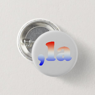 Badge Rond 2,50 Cm Comma La kamala rouge blanc bleu typographie gris