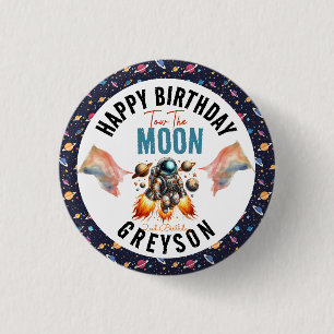 Badge Rond 2,50 Cm commencer à remorquer la lune 2e Anniversaire Espa