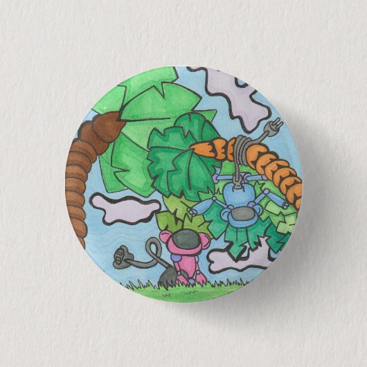 Badge Rond 2,50 Cm Comment sont-ils singes ? (Devant)