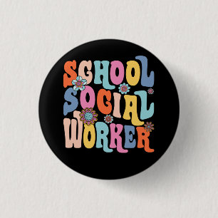 Badge Rond 2,50 Cm Compétences d'adaptation des travailleurs sociaux