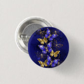 Badge Rond 2,50 Cm Composition avec papillons Sapphire (Devant & derrière)