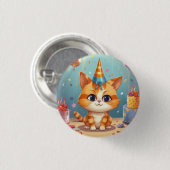 Badge Rond 2,50 Cm Conception à thème chat chat roux mignon (Devant & derrière)