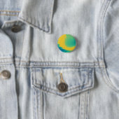 Badge Rond 2,50 Cm Conception abstraite jaune unique (En situation)