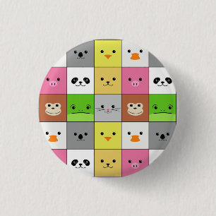 Badge Rond 2,50 Cm Conception animale colorée mignonne de motif de
