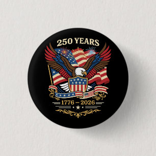 Badge Rond 2,50 Cm Conception d'aigle patriotique USA 250 ans