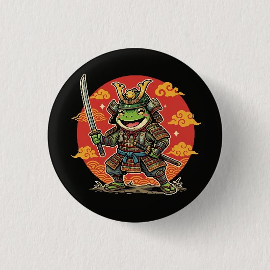 Badge Rond 2,50 Cm Conception d'animal de guerrier de samouraï de gre (Devant)