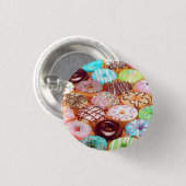 Badge Rond 2,50 Cm conception d'art de beignet (Devant & derrière)