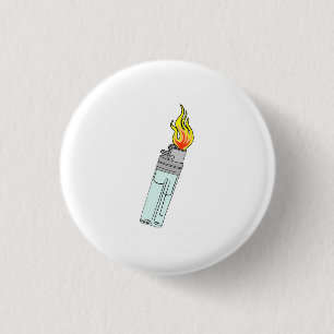 Badge Rond 2,50 Cm Conception de briquet et de flamme