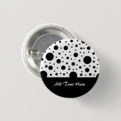 Badge Rond 2,50 Cm Conception de cercle noir et blanc (Devant & derrière)