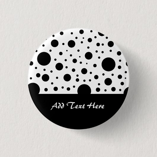 Badge Rond 2,50 Cm Conception de cercle noir et blanc (Devant)