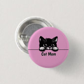 Badge Rond 2,50 Cm Conception de chat Cute Peeeking (Devant & derrière)