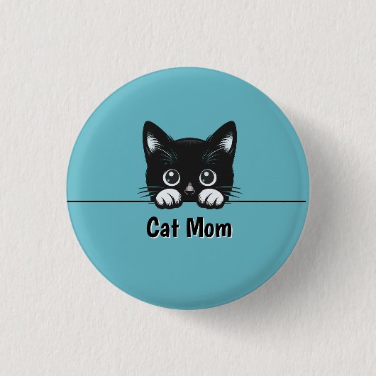 Badge Rond 2,50 Cm Conception de chat Cute Peeeking (Devant)