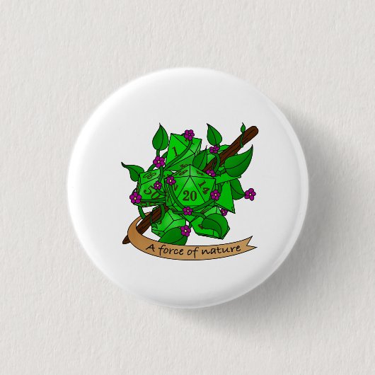 Badge Rond 2,50 Cm Conception de dés Druid (Devant)