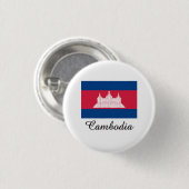 Badge Rond 2,50 Cm Conception de drapeau du Cambodge (Devant & derrière)