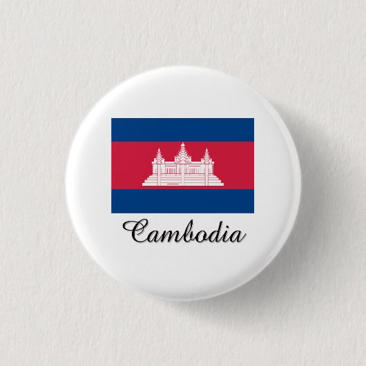Badge Rond 2,50 Cm Conception de drapeau du Cambodge (Devant)