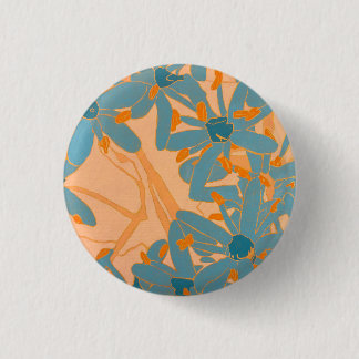 Badge Rond 2,50 Cm Conception de feuille contemporaine en pêche
