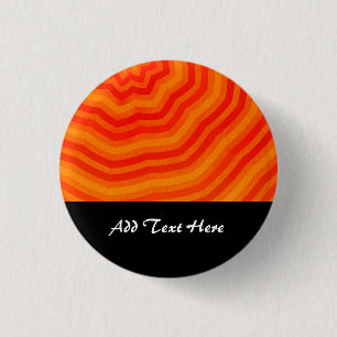 Badge Rond 2,50 Cm Conception de fleurs rayées de teintes orange vif