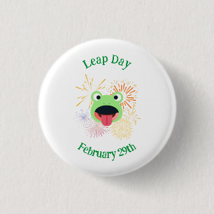 Badge Rond 2,50 Cm Conception de grenouille et feux d'artifice