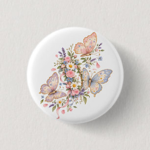 Badge Rond 2,50 Cm Conception de jardin de papillon sucré magique