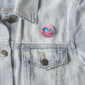 Badge Rond 2,50 Cm Conception de lunettes de soleil, rose cool (En situation)
