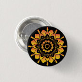 Badge Rond 2,50 Cm Conception de mandala unique doré (Devant & derrière)