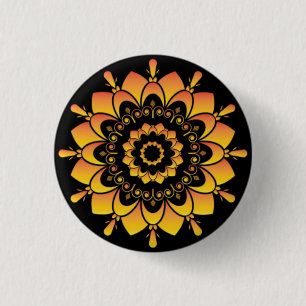Badge Rond 2,50 Cm Conception de mandala unique doré