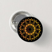 Badge Rond 2,50 Cm Conception de mandala unique doré-95747 (Devant & derrière)