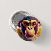 Badge Rond 2,50 Cm Conception de singe (Devant & derrière)
