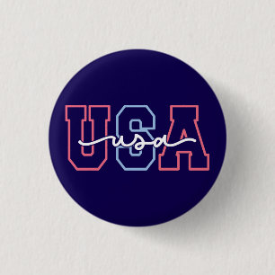 Badge Rond 2,50 Cm Conception de texte États-Unis 4 juillet-62118