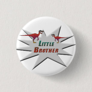 Badge Rond 2,50 Cm Conception de Velociraptor de petit frère